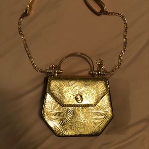 Gold Cross body handbag